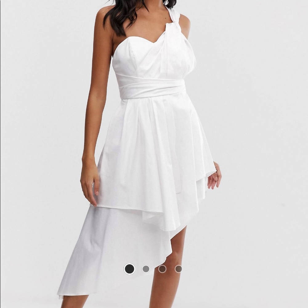 ASOS white one shoulder dress